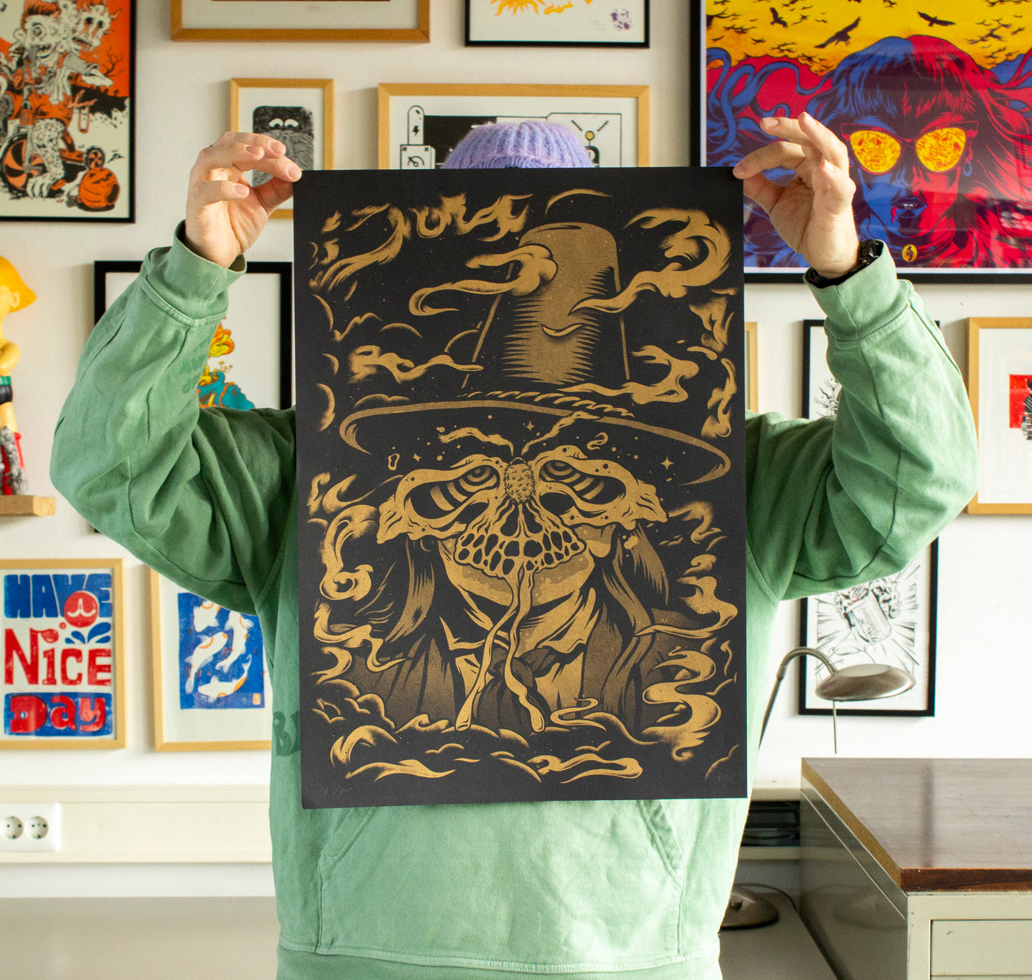 Ghost Dance - Gold Riso print