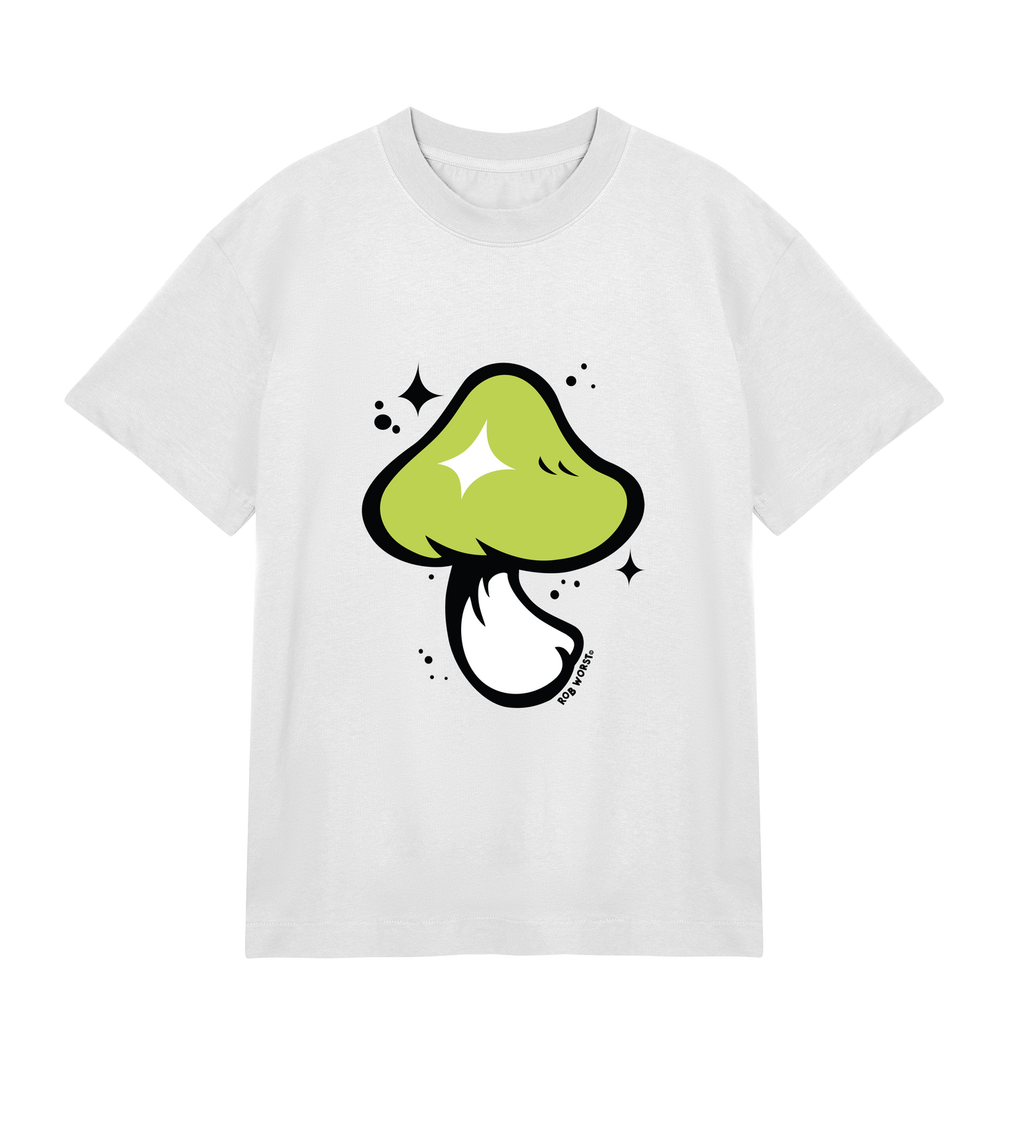 Green Magic Shroom logo - Boxy T (offwhite)